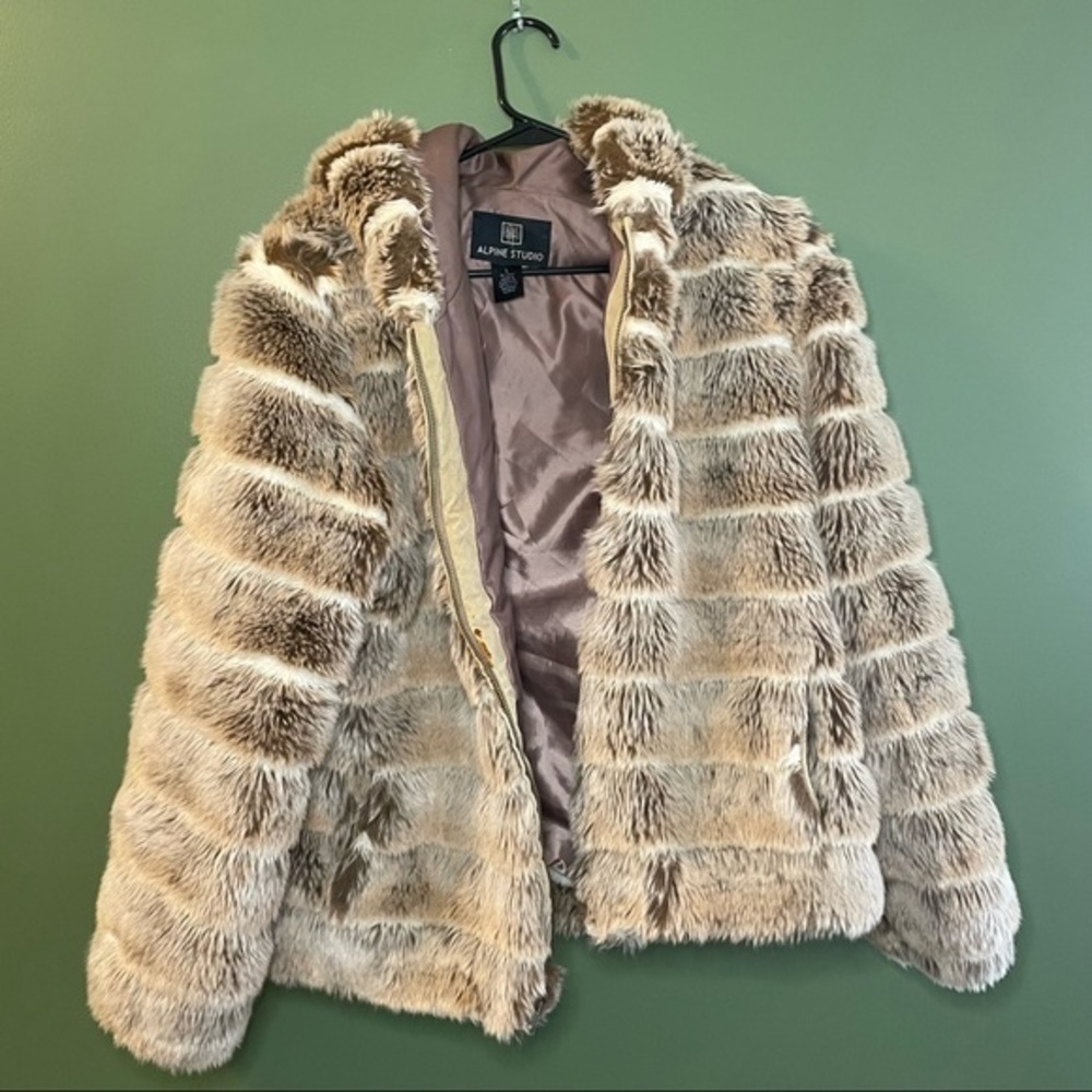 Alpine Studio Faux Fur Coat Large